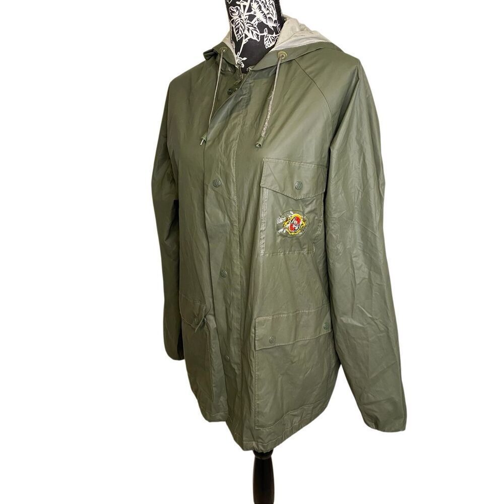 Stearns Dry Wear PVC Rain Jacket Olive Green Hooded Fishing Waterproof Coat